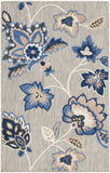 Nourison Aloha Indoor/Outdoor Modern Blue Grey 2'8" x 4' Area Rug, Easy Cleaning, Non Shedding, Bed Room, Living Room, Dining Room, Backyard, Deck, Patio (3x4)