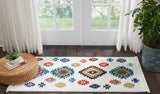 Nourison Tribal Decor Tribal White 2'2'' x 4'3'' Area-Rug, Easy-Cleaning, Non Shedding, Bed Room, Living Room, Dining Room, Kitchen (2x4)