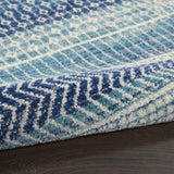 Nourison Passion Bohemian Navy Blue 2'2" x 7'6" Area Rug, Easy Clean, Non Shedding, Bed Room, Living Room, Dining Room, Kitchen (2x8)