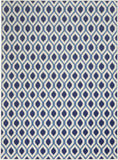 Nourison Grafix Mid-century White/Navy 5'3" x 7'3" Area -Rug, Easy -Cleaning, Non Shedding, Bed Room, Living Room, Dining Room, Kitchen (5x7)