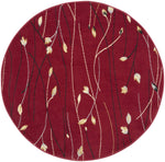 Nourison Grafix Red 4' x Round Area Rug, Modern, Botanical , Bed Room, Living Room, Dining Room, Kitchen, Easy Clean, Non Shedding, (4' Round)