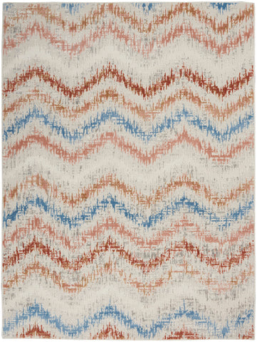 Nourison Elation Abstract Ivory Multicolor 5'3" x 7'3" Area -Rug, Easy -Cleaning, Non Shedding, Bed Room, Living Room, Dining Room, Kitchen (5x7)