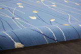 Nourison Grafix Light Blue 2'3" x 12' Area Rug, Modern, Botanical , Bed Room, Living Room, Dining Room, Kitchen, Easy Clean, Non Shedding, (12' Runner)