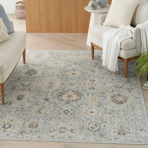 Nourison Oushak Home Traditional Mint 4'1" x 5'11" Area -Rug, Easy -Cleaning, Non Shedding, Bed Room, Living Room, Dining Room, Kitchen (4x6)