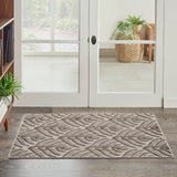 Nourison Aloha Indoor/Outdoor Charcoal 2'8" x 4' Area Rug, Easy Cleaning, Non Shedding, Bed Room, Living Room, Dining Room, Backyard, Deck, Patio (3x4)