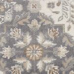 Nourison Elation Floral Ivory Grey 5'3" x 7'3" Area Rug, Easy-Cleaning, Non Shedding, Bed Room, Living Room, Dining Room, Kitchen (5x7)