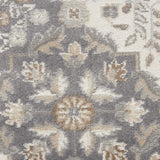 Nourison Elation Floral Ivory Grey 5'3" x 7'3" Area Rug, Easy-Cleaning, Non Shedding, Bed Room, Living Room, Dining Room, Kitchen (5x7)
