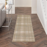 Nourison Grafix Taupe 2'3" x 10' Area Rug Easy Clean, Non Shedding, Bed Room, Living Room, Dining Room, Kitchen (10' Runner)