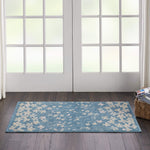 Nourison Tranquil Floral Turquoise 2' x 4' Area Rug, Easy Cleaning, Non Shedding, Bed Room, Living Room, Dining Room, Kitchen (2x4)