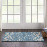 Nourison Tranquil Floral Turquoise 2' x 4' Area Rug, Easy Cleaning, Non Shedding, Bed Room, Living Room, Dining Room, Kitchen (2x4)