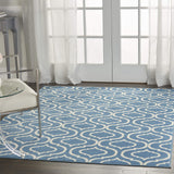 Nourison Jubilant Trellis Blue 6' x 9' Area -Rug, Easy -Cleaning, Non Shedding, Bed Room, Living Room, Dining Room, Kitchen (6x9)