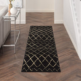 Nourison Grafix Modern Contemporary Black 2'3" x 7'6" Area Rug, (8' Runner)