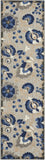 Nourison Aloha 2'3" x 12' Natural/Blue Outdoor Indoor/Outdoor Rug