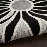 Nourison Aloha 4' x 6' Black White Fabric Contemporary Area Rug (4' x 6')
