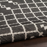 Nourison Positano Black 2' x 6' Area Rug Easy Clean, Non Shedding, Bed Room, Living Room, Dining Room, Kitchen (6' Runner)