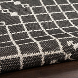 Nourison Positano Indoor/Outdoor Black 4' x 6' Area Rug, Easy Cleaning, Non Shedding, Bed Room, Living Room, Dining Room, Deck, Backyard, Patio (4x6)