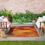 Nourison Essentials Indoor/Outdoor Flame 4' x 6' Area -Rug, Easy -Cleaning, Non Shedding, Bed Room, Living Room, Dining Room, Backyard, Deck, Patio (4x6)