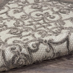 Nourison Aloha Indoor/Outdoor Grey/Charcoal 3'6" x 5'6" Area Rug, Transitional, French Country, Easy Cleaning, Non Shedding, Bed Room, Kitchen, Living Room, Deck, Backyard, (4' x 6')