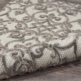 Nourison Aloha Indoor/Outdoor Grey/Charcoal 3'6" x 5'6" Area Rug, Transitional, French Country, Easy Cleaning, Non Shedding, Bed Room, Kitchen, Living Room, Deck, Backyard, (4' x 6')