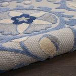 Nourison Aloha 8' Runner Blue Gray Fabric Farmhouse Area Rug (8' Runner)