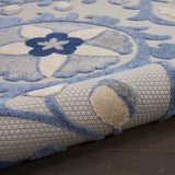 Nourison Aloha 8' Runner Blue Gray Fabric Farmhouse Area Rug (8' Runner)