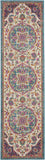 Nourison Passion Ivory/Multi 2'2" x 10' Area -Rug, Farmhouse, Transitional, Bed Room, Living Room, Dining Room, Kitchen, Easy -Cleaning, Non Shedding, (10' Runner)