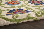 Nourison Aloha Indoor/Outdoor Blue/Multicolor 5'3" x Round Area Rug, Easy Cleaning, Non Shedding, Bed Room, Living Room, Dining Room, Deck, Backyard, Patio (5 Round)