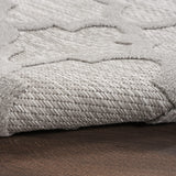 Nourison Easy Care Moroccan Silver Grey 4' x 6' Area Rug, Trellis, Easy Cleaning, Non Shedding, Bed Room, Living Room, Dining Room, Backyard, Deck, Patio (4x6)