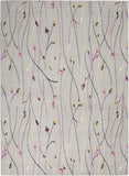 Nourison Grafix Grey 3'9" x 5'9" Area Rug, Modern, Botanical , Bed Room, Living Room, Dining Room, Kitchen, Easy Clean, Non Shedding, (4' x 6')