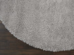 Nourison Malibu Shag Solid Silver Grey 6'7" x ROUND Area-Rug, Easy-Cleaning, Non Shedding, Bed Room, Living Room, Dining Room, Kitchen (7 Round)