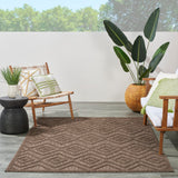 Nourison Versatile Brown 5' x 7' Indoor/Outdoor Area Rug, Easy Cleaning, Non Shedding, Living Room, Bedroom, Dining Room, Patio, Deck