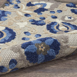 Nourison Aloha 2'3" x 12' Natural/Blue Outdoor Indoor/Outdoor Rug