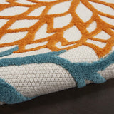 Nourison Aloha Indoor/Outdoor Floral Turquoise Multicolor 2'3" x 10' Area Rug, (10' Runner)