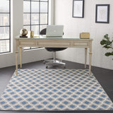 Nourison Grafix Mid-century Blue 5'3" x 7'3" Area -Rug, Easy -Cleaning, Non Shedding, Bed Room, Living Room, Dining Room, Kitchen (5x7)