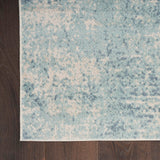 Nourison Astra Machine Washable Abstract Blue Ivory 5'3" x 7' Area -Rug, Easy -Cleaning, Non Shedding, Bed Room, Living Room, Dining Room, Kitchen (5x7)