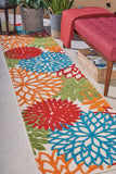 Nourison Aloha Indoor/Outdoor Green 2'3'' x 10' Area--Rug, Tropical, Botanical, Easy--Cleaning, Non Shedding, Bed Room, Living Room, Dining Room, Deck, Backyard, Patio (2x10)