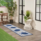 Nourison Aloha Indoor/Outdoor Navy Blue 2' x 6' Area Rug, Easy Cleaning, Non Shedding, Bed Room, Living Room, Dining Room, Backyard, Deck, Patio, High-Traffic Areas (2x6)