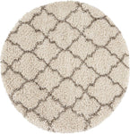 Nourison Amore Bohemian Cream 3'11" x ROUND Area -Rug, Easy -Cleaning, Non Shedding, Bed Room, Living Room, Dining Room, Kitchen (4 Round)