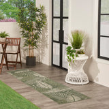 Nourison Garden Oasis Green Ivory 2' x 8' Area Rug - Easy Cleaning, Non Shedding, Bed Room, Living Room, Dining Room, Kitchen (8' Runner)