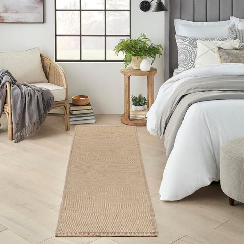 Nourison Washable Organic Solid Natural 2'3" x 7'6" Area Rug, Easy Clean, Non Shedding, Bed Room, Living Room, Dining Room, Kitchen (2x8)