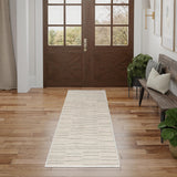 Nourison Andes Abstract Ivory Grey 2'2" x 7'6 Area Rug, Easy Cleaning, Non Shedding, Bed Room, Living Room, Dining Room, Kitchen (2x8)