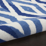 Nourison Whimsicle Diamond Ivory Blue 6' x 9' Area Rug, Easy Cleaning, Non Shedding, Bed Room, Living Room, Dining Room, Kitchen (6x9)