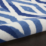 Nourison Whimsicle Diamond Ivory Blue 5' x Round Area Rug, Easy Cleaning, Non Shedding, Bed Room, Living Room, Dining Room, Kitchen (5 Round)