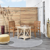 Nourison Essentials Indoor/Outdoor Silver Grey 6' x Round Area Rug, Easy Cleaning, Non Shedding, Bed Room, Living Room, Dining Room, Backyard, Deck, Patio (6 Round)