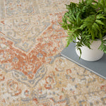 Nourison Essentials 4' x 6' Beige Rust Indoor/Outdoor Vintage Distressed Geometric Area Rug