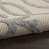 Nourison Palamos Indoor/Outdoor Cream Grey 2'2" x 7'6" Area Rug, Easy Cleaning, Non Shedding, Bed Room, Living Room, Dining Room, Backyard, Deck, Patio (2x8)