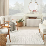 Nourison Versatile Indoor/Outdoor Ivory/White 4' x 6' Area Rug, Easy Cleaning, Non Shedding, Bed Room, Living Room, Dining Room, Deck, Backyard, Patio, High Traffic Area (4x6)