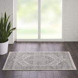 Nourison Tranquil Bohemian Ivory/Grey 2' x 4' Area Rug, Easy Clean, Non Shedding, Bed Room, Living Room, Dining Room, Kitchen (2x4)