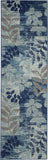 Nourison TRA01 Tranquil Modern Distressed Navy/Light Blue Area Rug Runner 2'3" X 7'3"