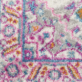 Nourison Passion Bohemian Light Grey/Pink 2'2" x 10' Area -Rug, Easy -Cleaning, Non Shedding, Bed Room, Living Room, Dining Room, Kitchen (2x10)